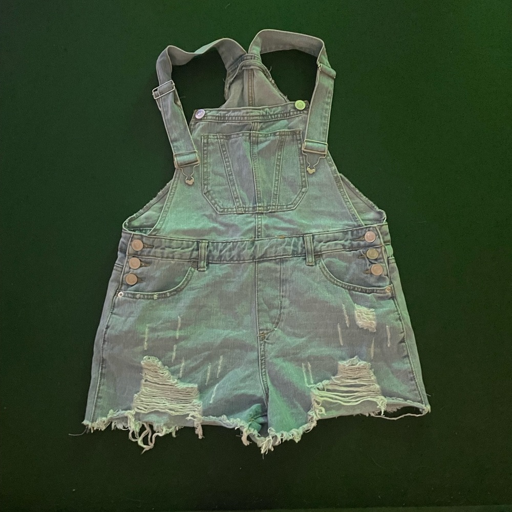 Distressed Overall Shorts